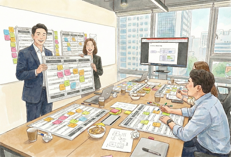 AI 비즈니스 전환 캔버스를 공개합니다.
