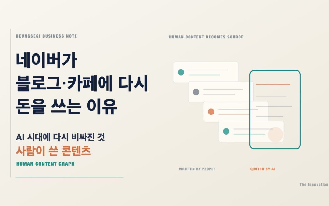 네이버가 블로그·카페에 다시 돈을 쓰는 이유