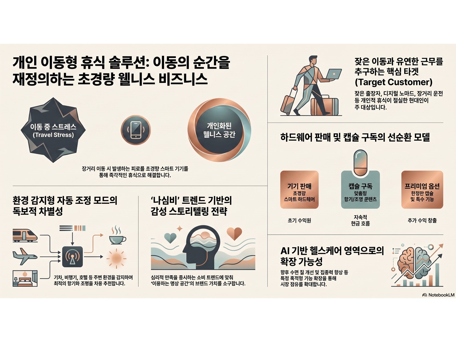 개인 이동형 휴식 솔루션 인포그래픽