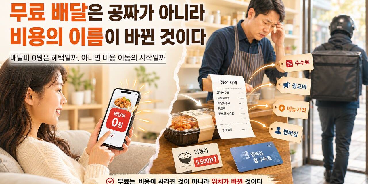 무료 배달은 공짜가 아니라 비용의 이름이 바뀐 것이다